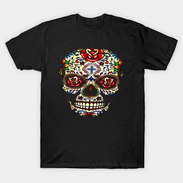 Sugar Skull Off Shoulder T-Shirt by dotanstav